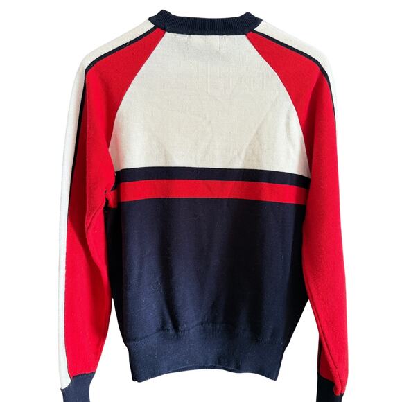 80s Vintage HIGH SIERRA | Red, White and Blue Colorblock Ski Sweater | Medium - Picture 2 of 6